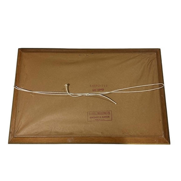 Vtg Last Supper Licensed Enhanced Print Illinois Moulding USA 22.5x14.5” Framed - Picture 9 of 11